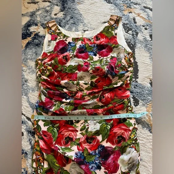 Dolce&Gabbana Pink Floral Ruched Sheath Dress - Picture 7 of 13